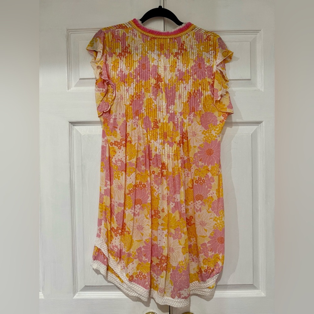 Poupette St. Barth Pink and Yellow Floral Mini Dress - Picture 2 of 4